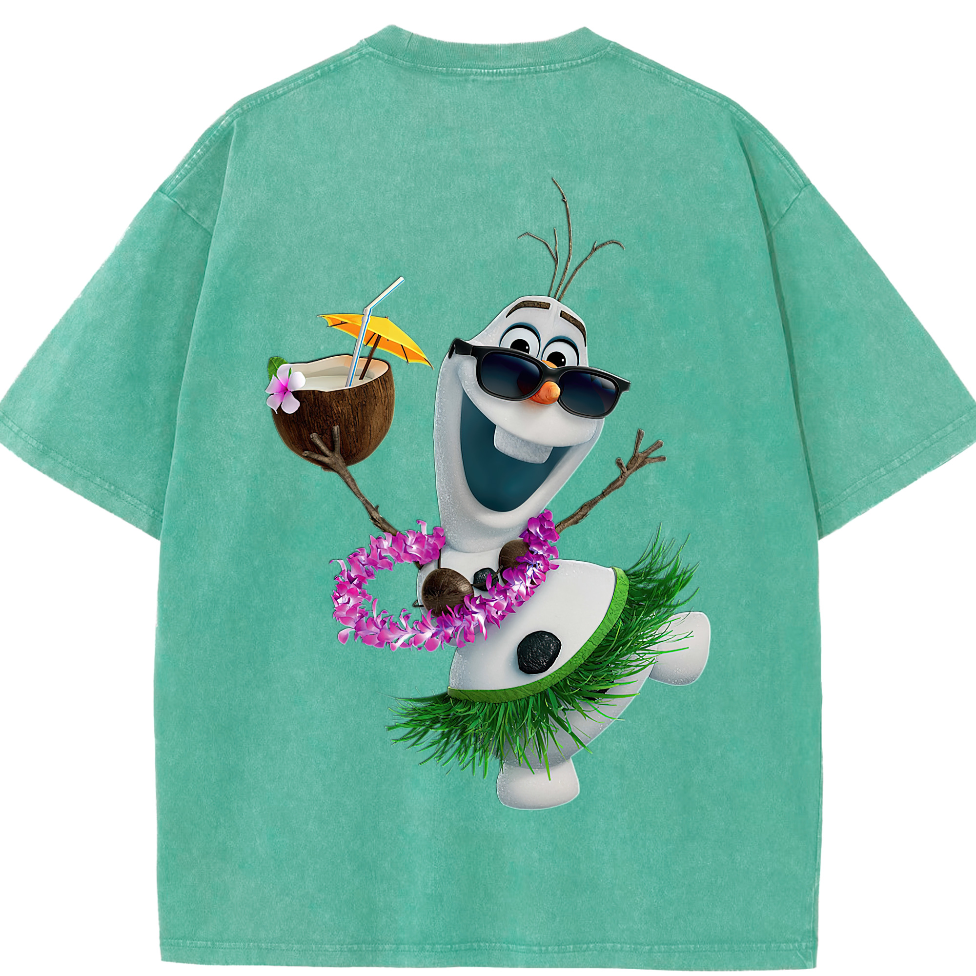 （画像用） アナと雪の女王 アンナ エルサ Frozen Anna Elsa 綿100% ヴィンテージ風 半袖Tシャツ（背面プリント）